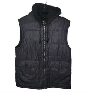 Helix women's black puffer hooded vest size Medium